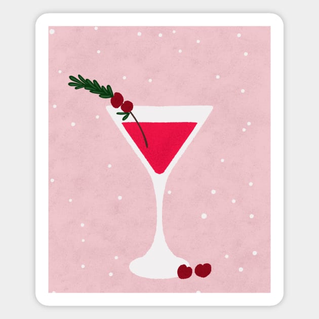 Winter Martini Magnet by Cascade Patterns